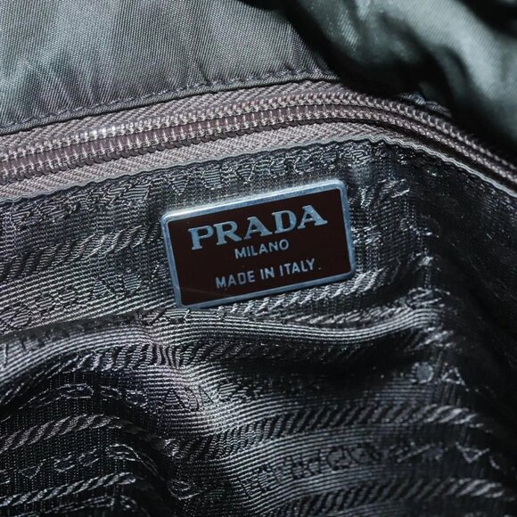 PRADA Shoulder Bag Nylon Khaki Silver Auth bs25613 - Picture 10 of 16